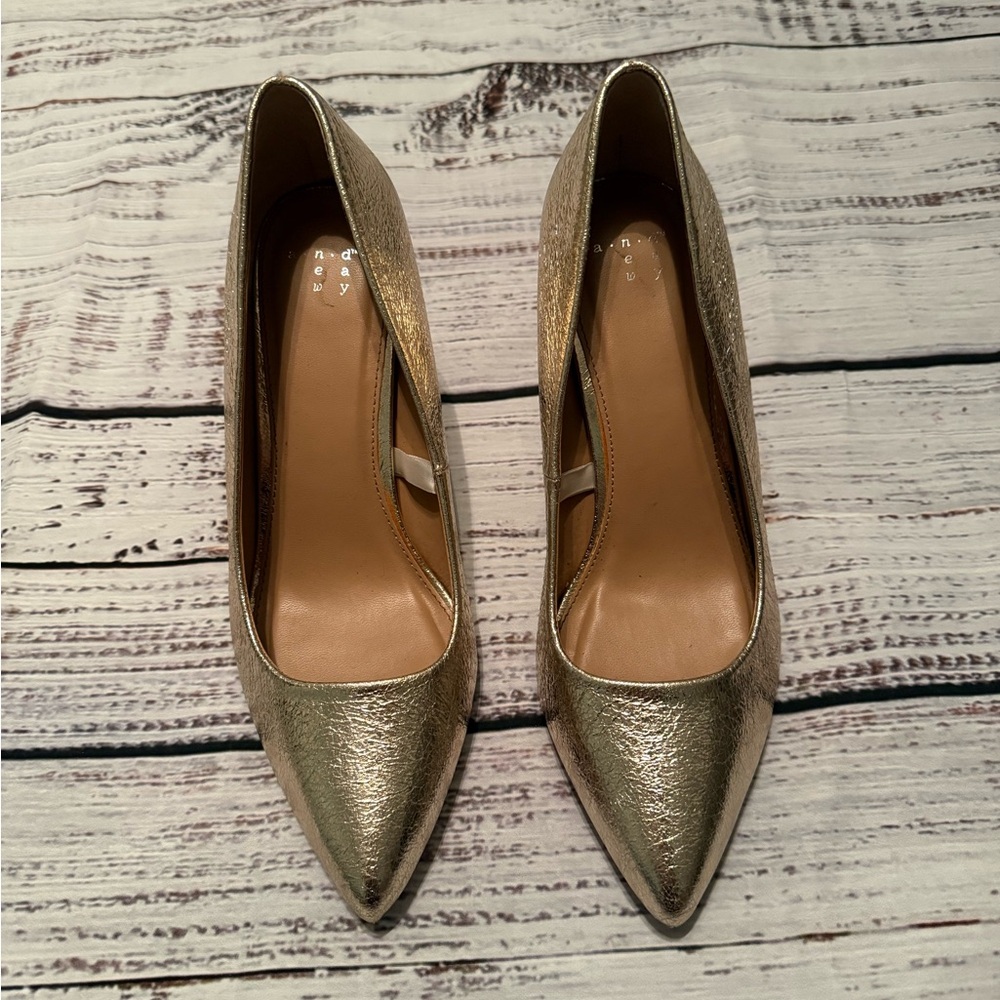 Pre-loved | A New Day Gold Pointed-Toe Heels | Women’s 7.5